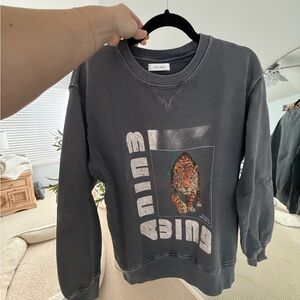 Anine bing Animal Print Sweatshirt